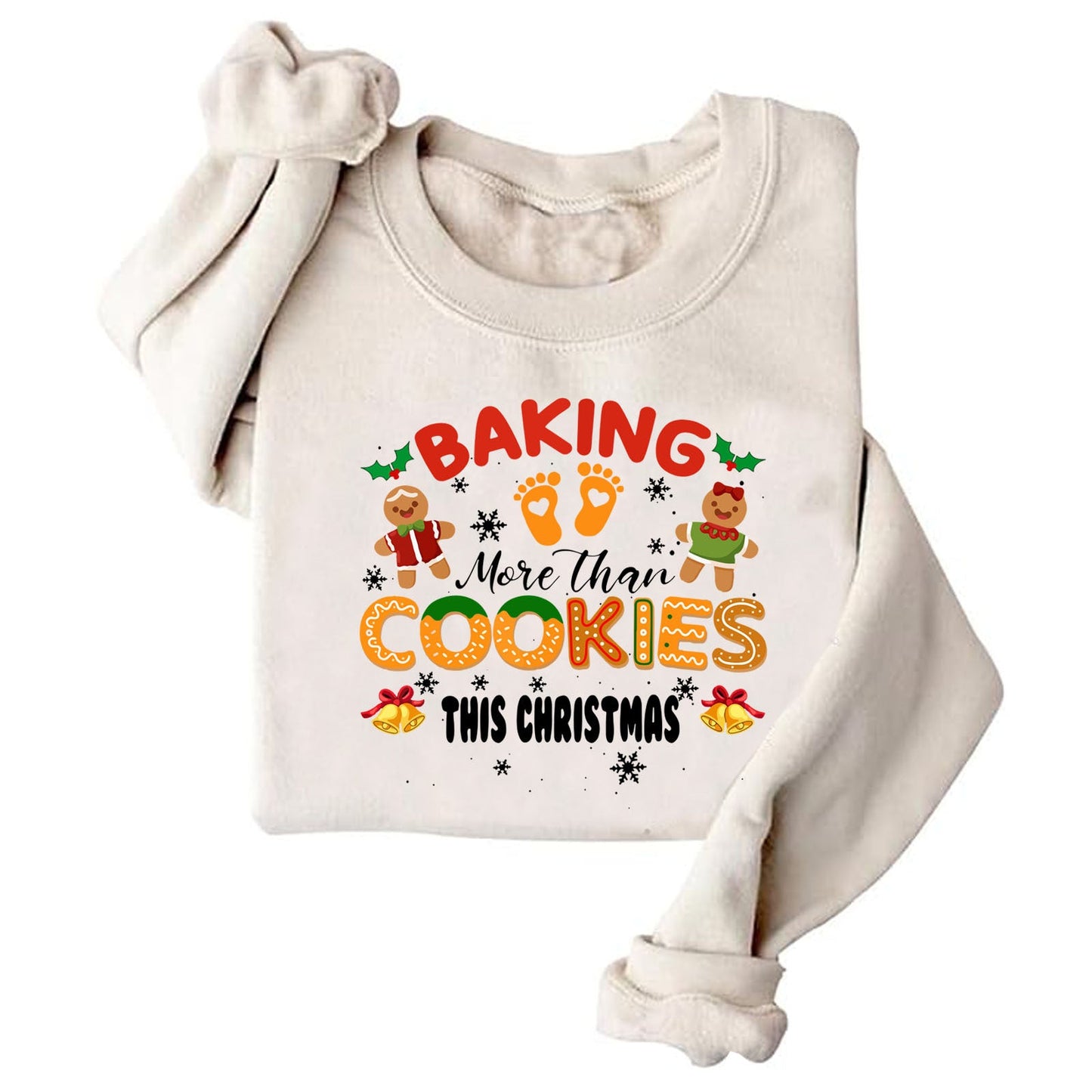 Damen Sweatshirt Weiches Fleece Weihnachtsdruck Norvielle
