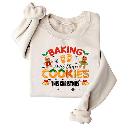 Damen Sweatshirt Weiches Fleece Weihnachtsdruck Norvielle