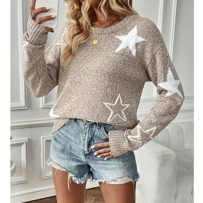 Damen Strickpullover Sternenmuster Norvielle - Norvielle