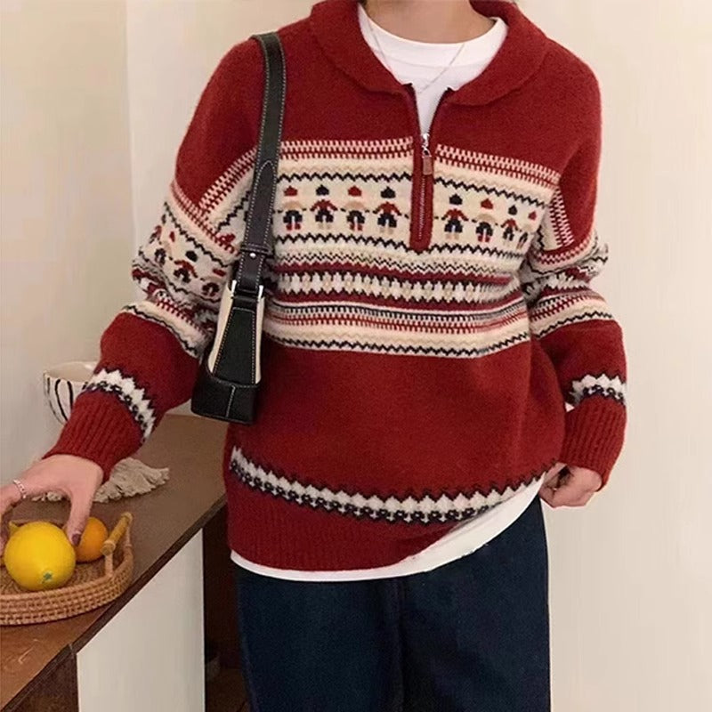 Damen Grobstrickpullover Kängurutasche Stehkragen Norvielle - Norvielle