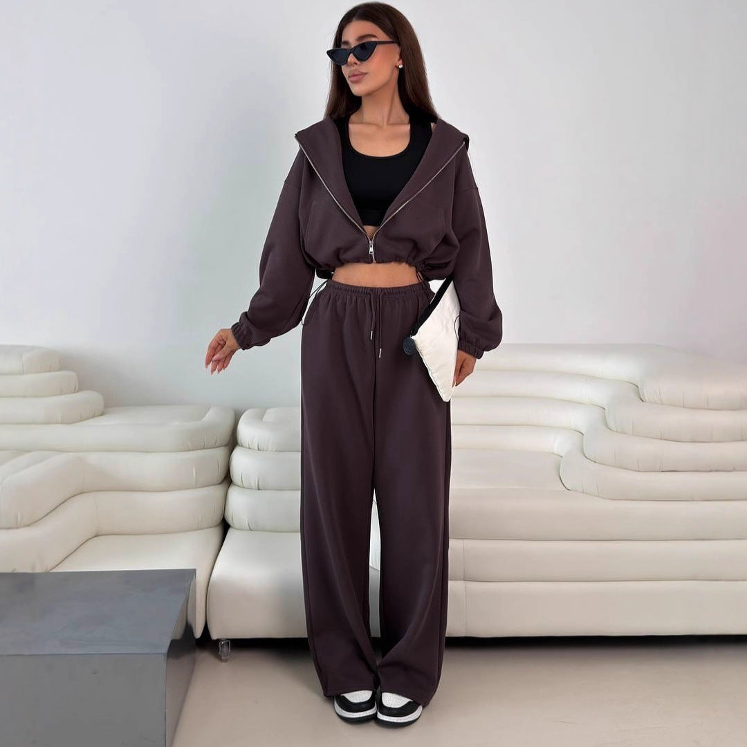 Damen Sportliches Kapuzen-Set elastisch Schwarz Norvielle - Norvielle