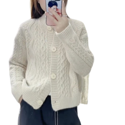 Damen Strickjacke Kuschelig Zopfmuster Norvielle