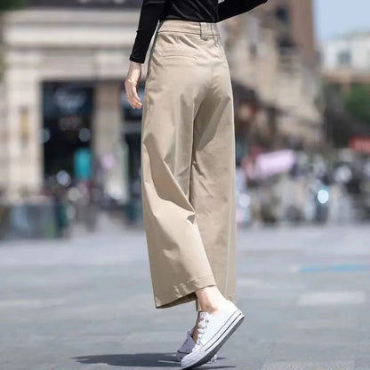 Damen Weite Hose Hochtaillierter Bund Norvielle