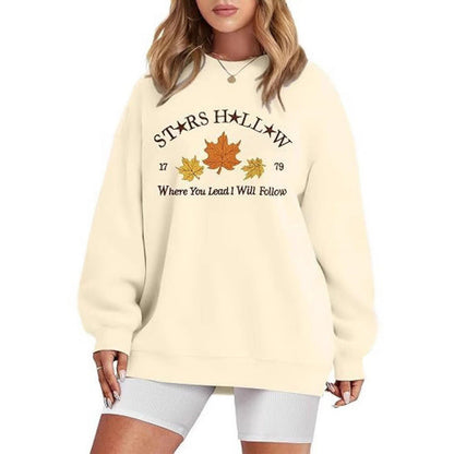 Damen Sweatshirt Weites Design Herbstmotiv Norvielle