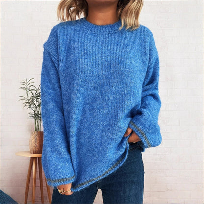 Damen Strickpullover Weiches Material Lässiger Schnitt Beige