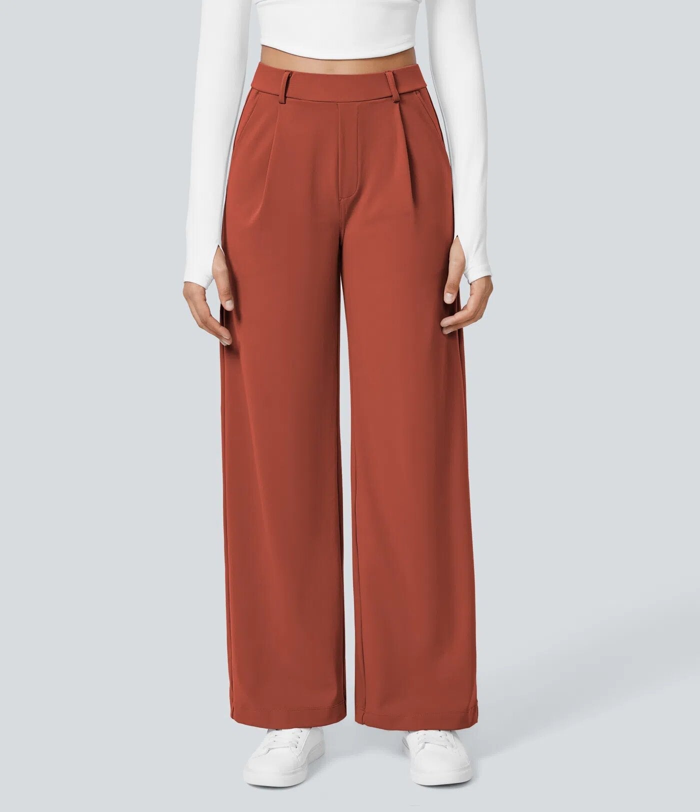 Damen Palazzo-Hose Weit Geschnitten Falten Norvielle
