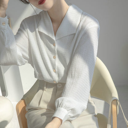 Damen Blusenshirt V-Ausschnitt Puffärmel Norvielle