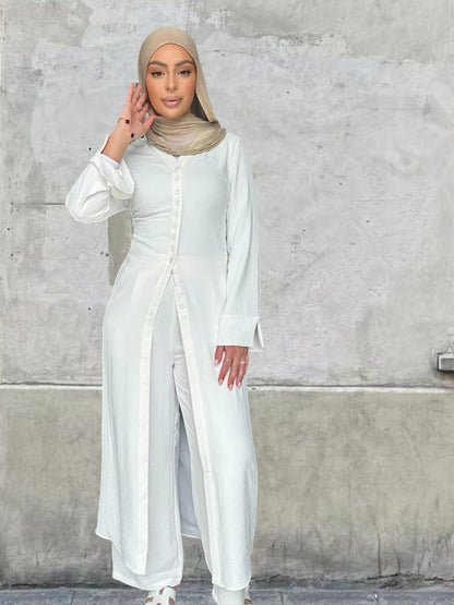 Damen Jumpsuit Elegant Knopfdesign Weites Bein Norvielle