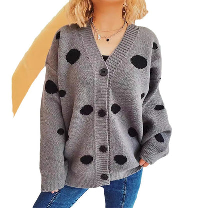 Damen Strickcardigan Bequem Punktedesign Norvielle