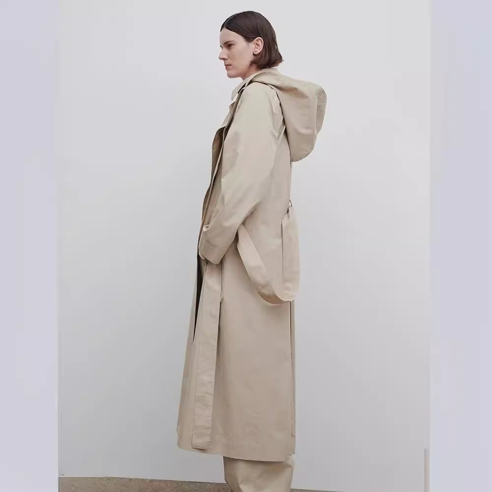 Damen Oversize Trenchcoat Lang Breiter Kragen Norvielle
