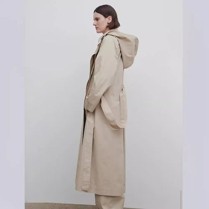 Damen Oversize Trenchcoat Lang Breiter Kragen Norvielle