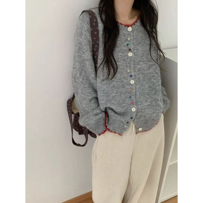 Damen Cardigan Kuschelig Bunt Norvielle