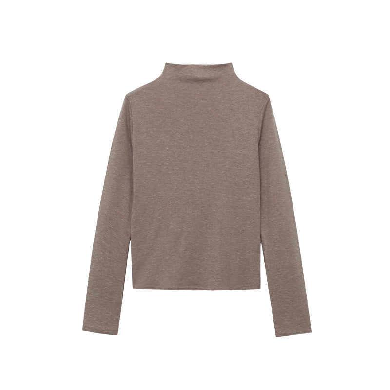 Damen Langarmshirt Stehkragen Elegantes Design Norvielle