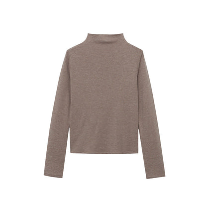 Damen Langarmshirt Stehkragen Elegantes Design Norvielle