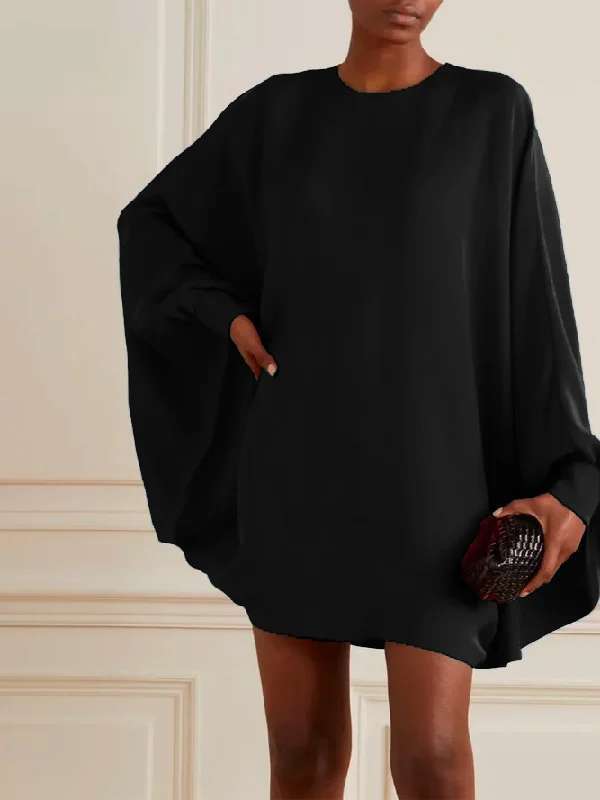 Damen Oversized Kleid Weit Ärmel Schwingender Saum Norvielle
