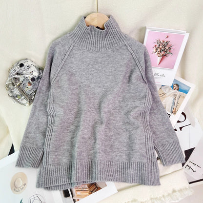 Damen Oversized Pullover Strukturiert Stehkragen Norvielle
