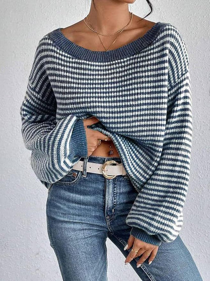 Damen Grobstrickpullover Rundhals Norvielle