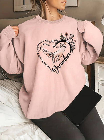 Damen Pullover Blumenmuster Baumwolle Entspannt Norvielle
