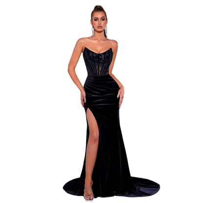 Damen Abendkleid Transparentes Oberteil Figurbetonter Schnitt