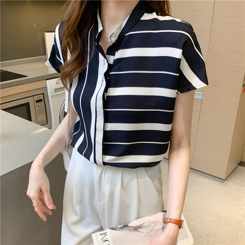 Damen Bluse Streifenmuster Lässiger Schnitt Norvielle - Norvielle