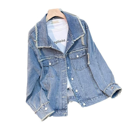 Damen Denimjacke mit Fransen