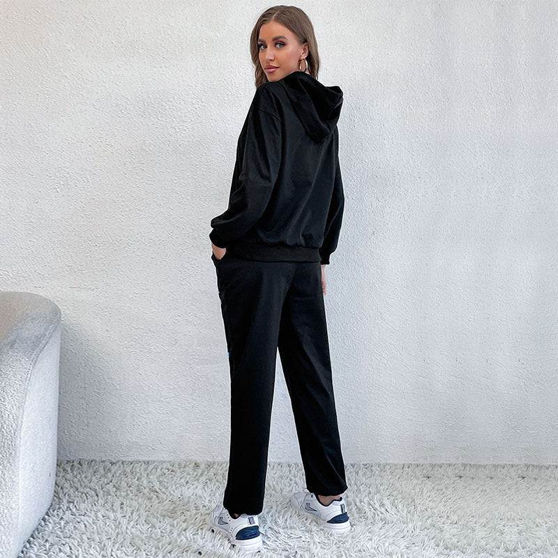 Damen Hoodiekombination Bunt Schmetterlings-Design Sportlich Lässig