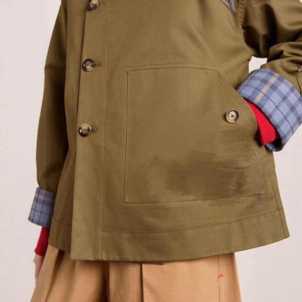 Damen Trenchcoat mit Kragen und Taschen Norvielle
