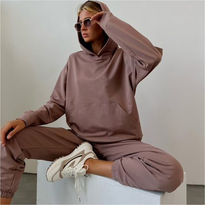 Damen Hoodie Jogginghose Set Elastischer Bund Lässiger Schnitt