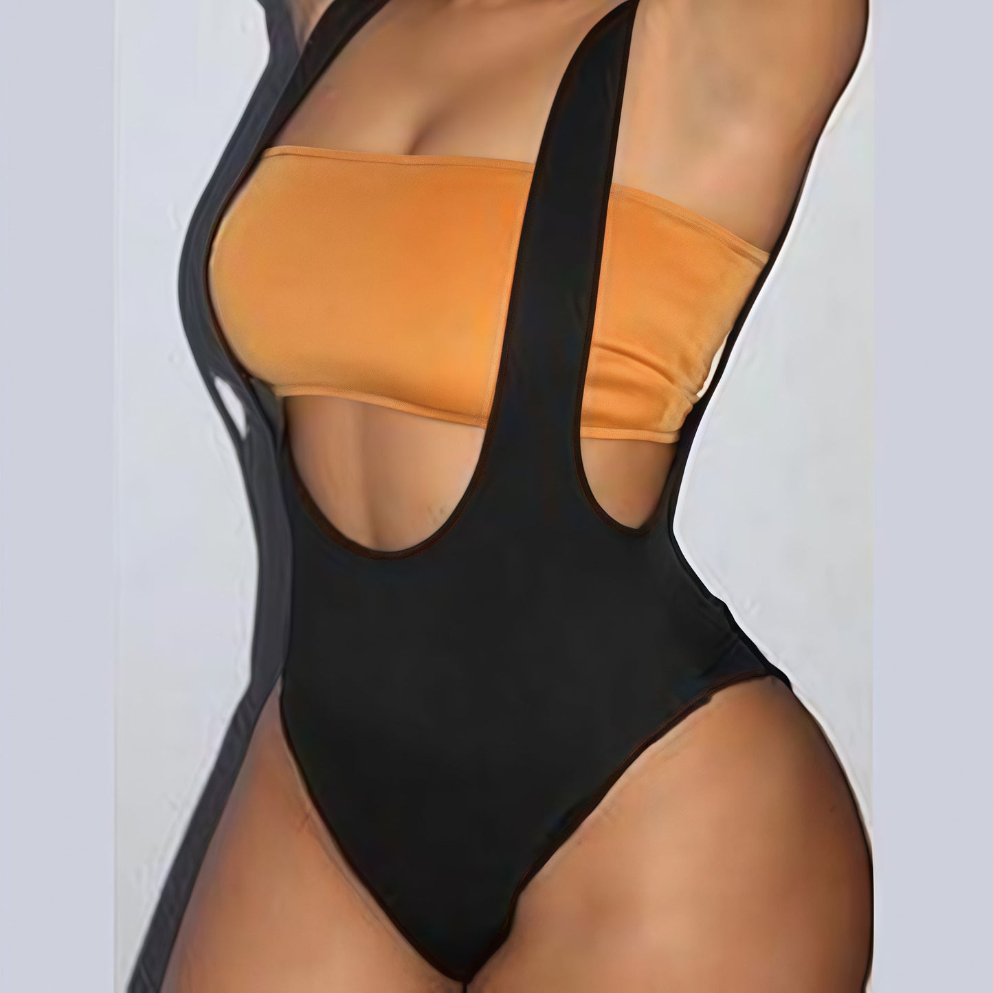Damen Badeanzug Cut-Out-Design Verstellbare Träger Norvielle