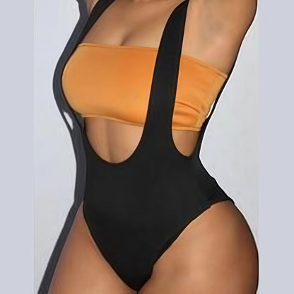Damen Badeanzug Cut-Out-Design Verstellbare Träger Norvielle