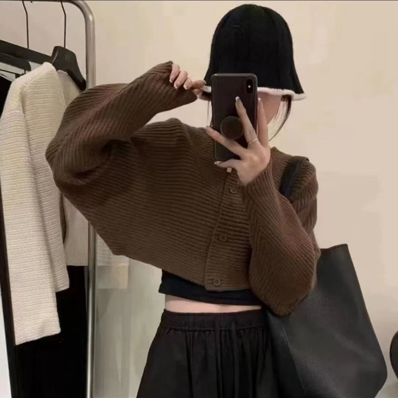 Damen Strickjacke locker mit Knöpfen und weitem Schnitt Norvielle