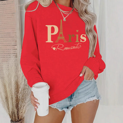Damen Sweatshirt Paris-Design Romantisch Norvielle - Norvielle