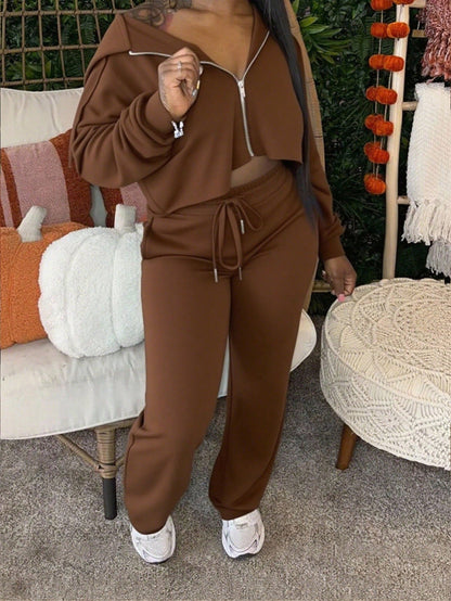 Damen Sport-Set Crop- und Jogginghose Norvielle