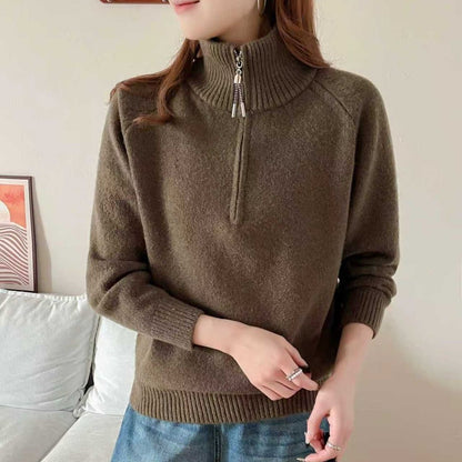 Damen Pullover Stehkragen Kuschelig Norvielle