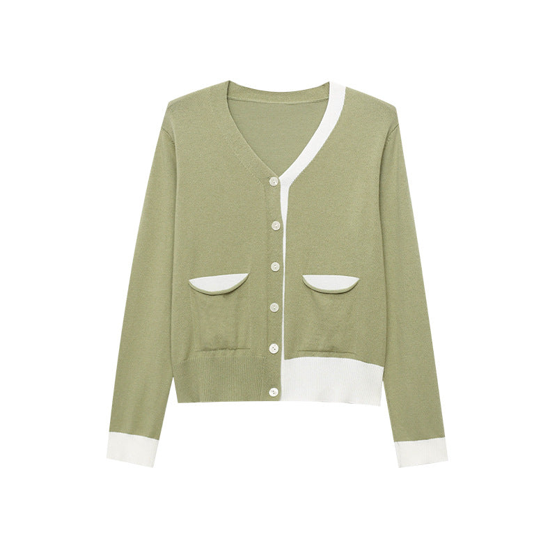 Damen Strickjacke V-Ausschnitt mit Taschen Norvielle