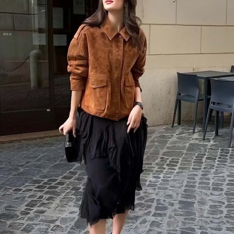 Damen Oversized Jacke Leicht Norvielle