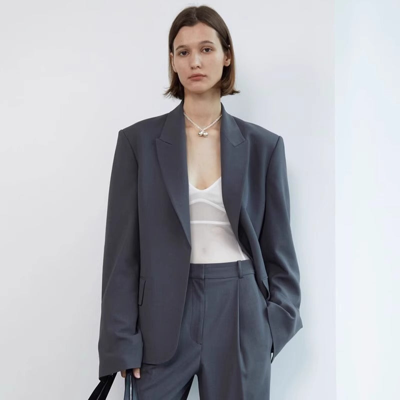 Damen Oversize Blazer aus Wolle Elegant