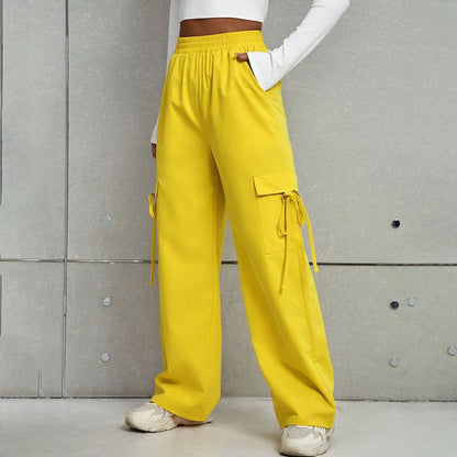 Damen Cargo-Hose Elastischer Bund Praktische Taschen