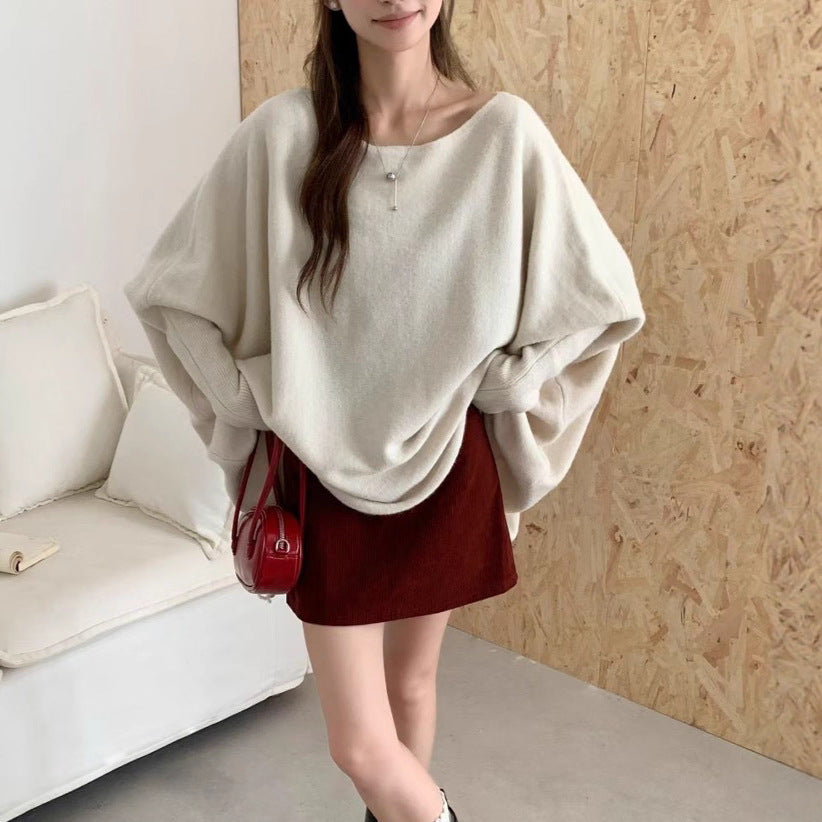 Damen Oversized Strickpullover Lässiger Schnitt Große Ärmel Norvielle - Norvielle