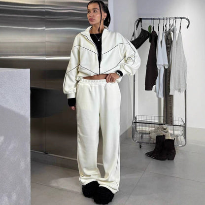 Damen Freizeit-Loungewear-Set Langärmlig Reißverschluss Norvielle