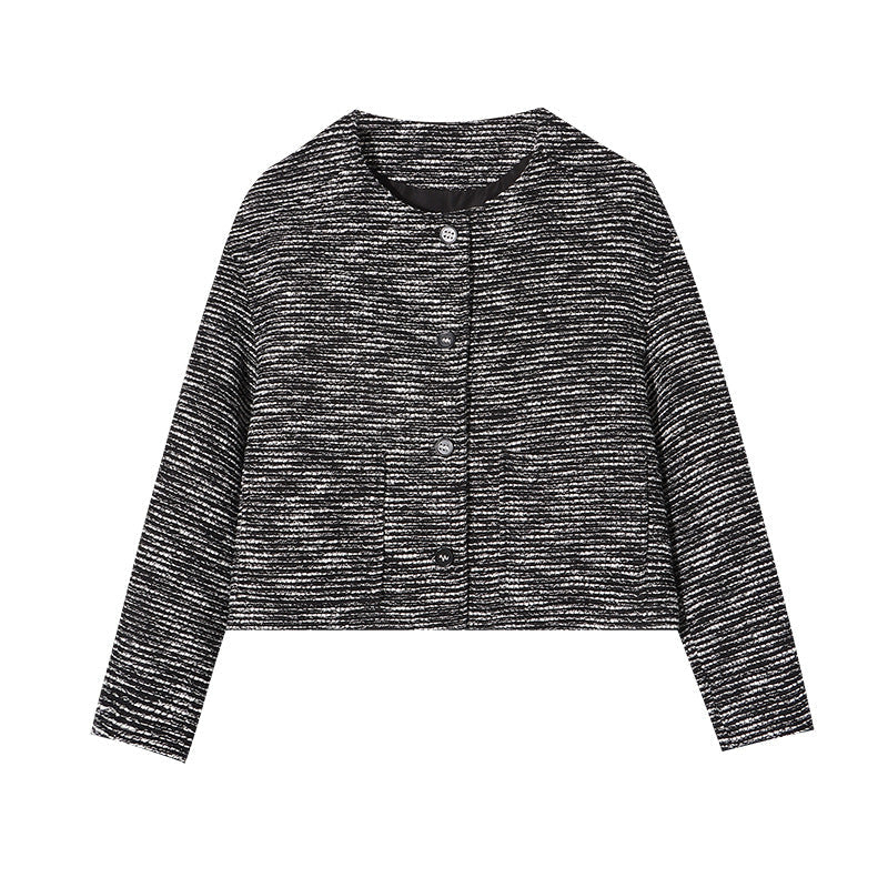 Damen Elegante Jacke Feine Textur Knöpfe Norvielle