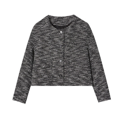 Damen Elegante Jacke Feine Textur Knöpfe Norvielle