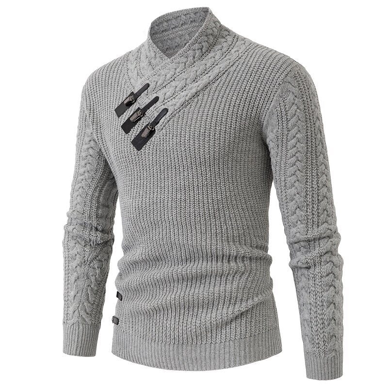 Herren Strickpullover Elegantes Zopfmuster Komfort