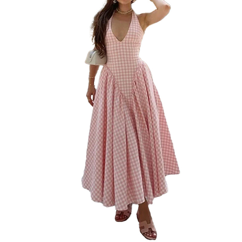 Damen Maxikleid V-Ausschnitt Schwingrock Norvielle