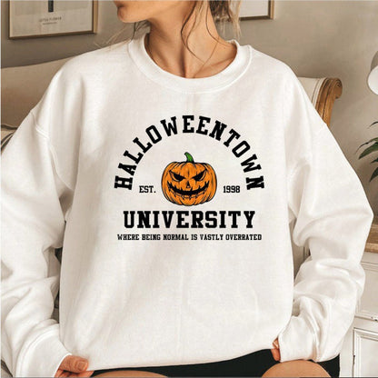 Damen Sweatshirt Kreatives Halloween-Design Baumwolle Bequem Schwarz - Norvielle