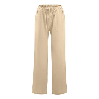 Damen Weite Leinenhose Bequem Norvielle