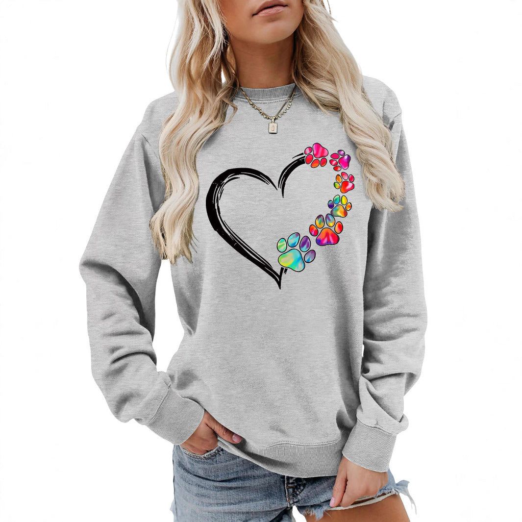 Damen Sweatshirt Pfotenherz-Design Norvielle