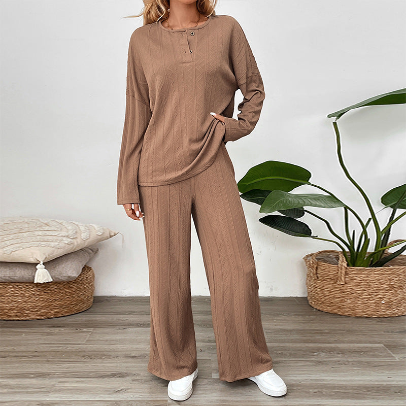 Damen Strickset Pullover und weite Hose Norvielle