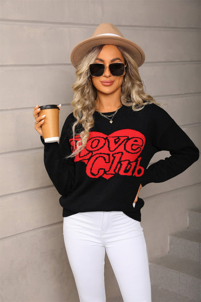 Damen Pullover Großzügig Auffälliger Schriftzug Norvielle