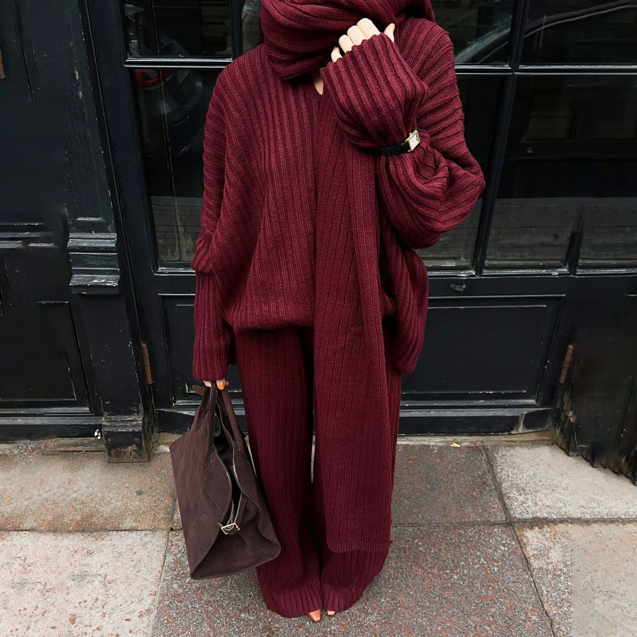 Damen Strickensemble Weit Schnitt Norvielle - Norvielle